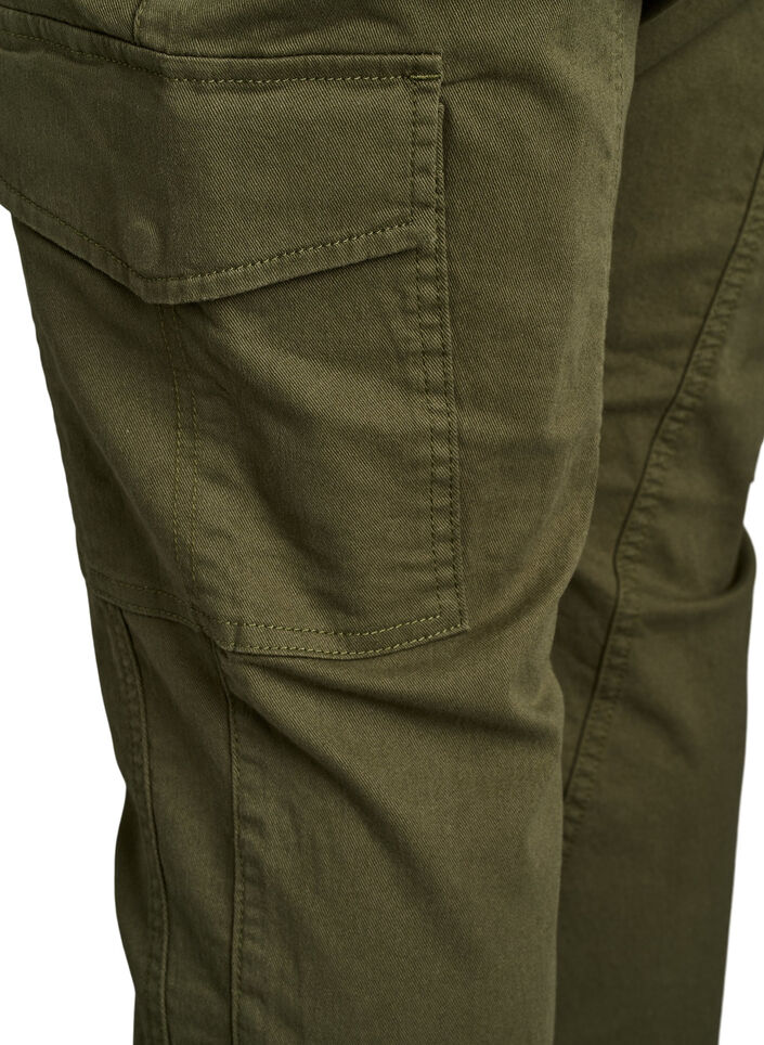 Slim fit trousers with cargo pockets, Green, Packshot image number 3
