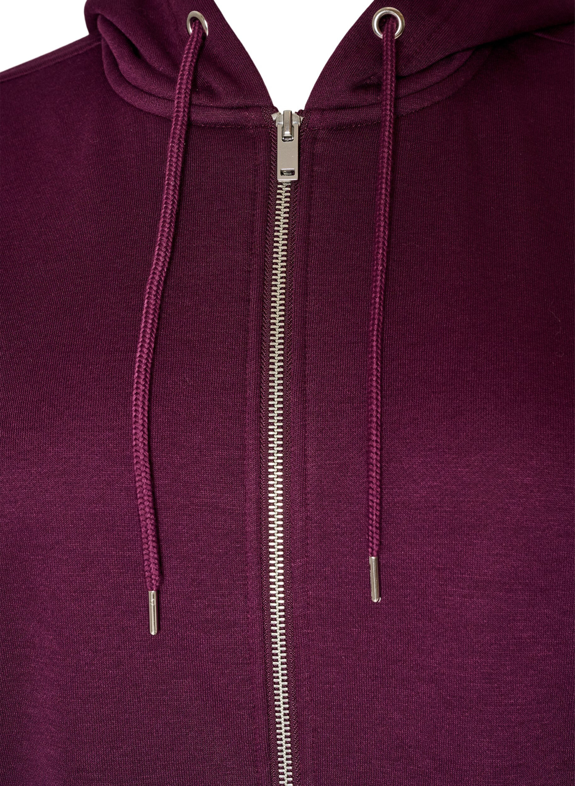 ZizzifashionLong hoodie with zip and pockets, Purple, Packshot image number 2