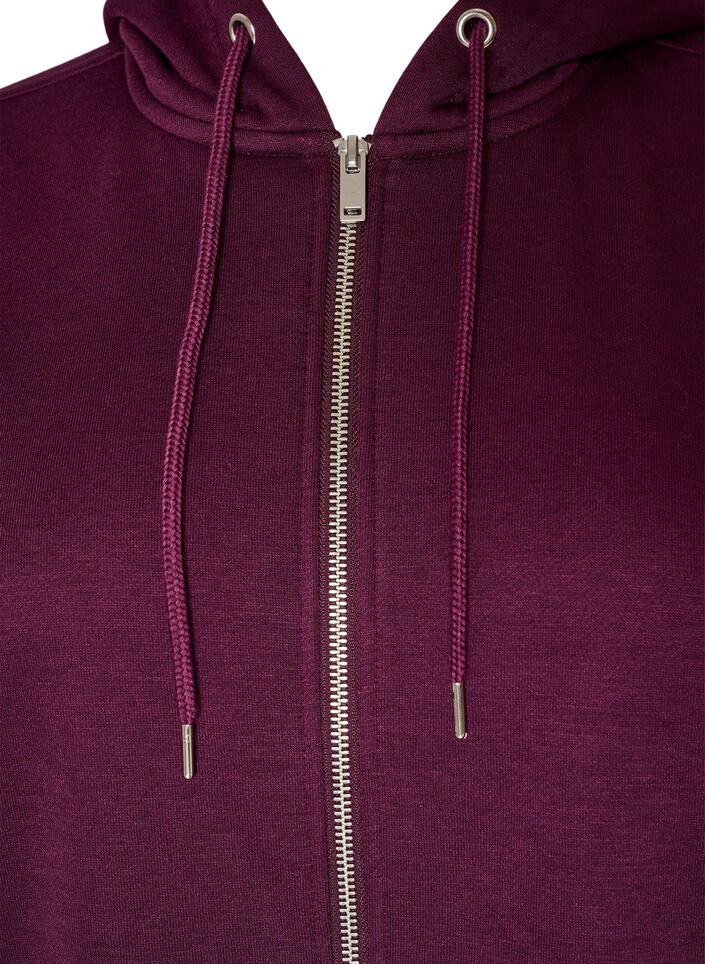 Long hoodie with zip and pockets, Purple, Packshot image number 2