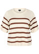 Striped knit top with short sleeves, Beige, Packshot image number 0