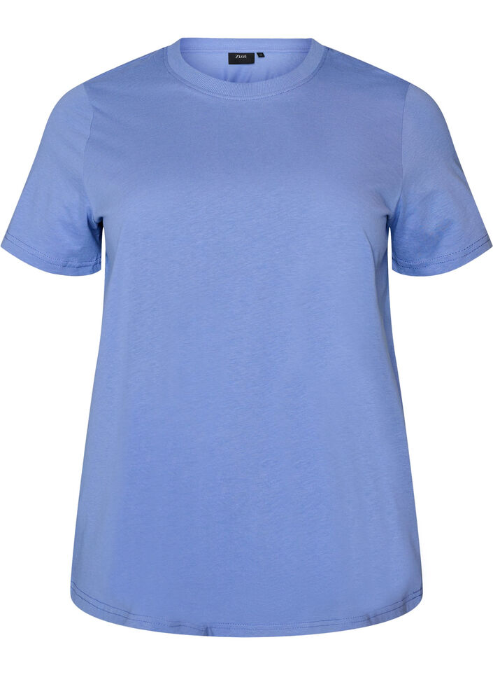 Basic cotton T-shirt with round neck, Purple, Packshot image number 0