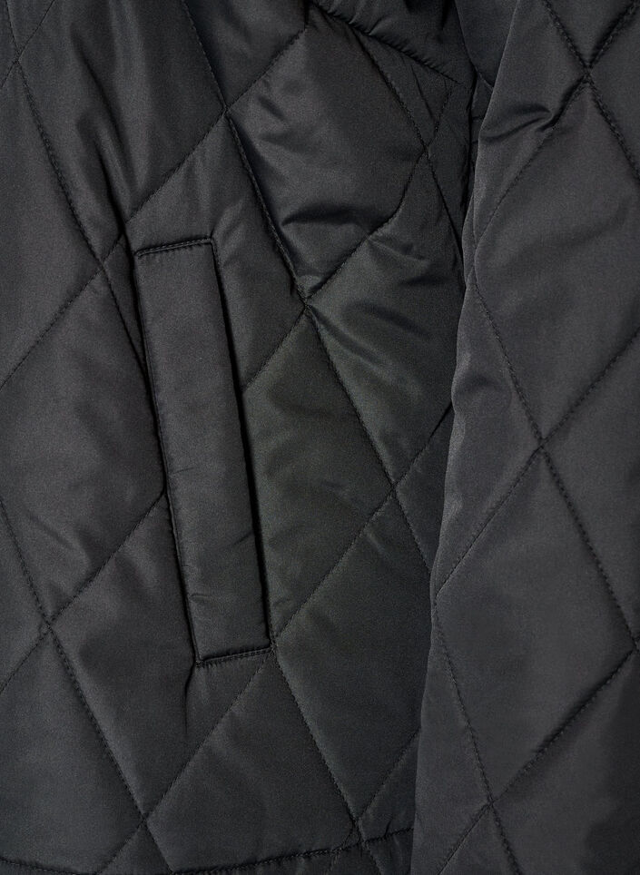 Lightly padded jacket with diamond quilt, Black, Packshot image number 3
