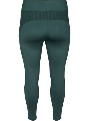 Cropped, textured, 7/8 length sports leggings, Green Gables, Packshot image number 1