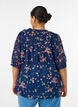 Blouse with floral print and V-neck, Blue, Model image number 2