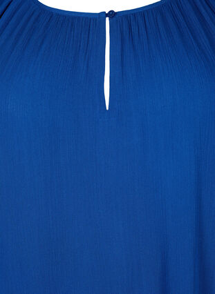 Viscose tunic with 3/4 sleeves, Monaco Blue, Packshot image number 2
