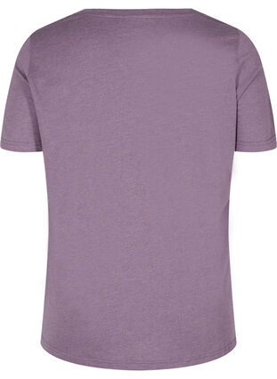 Mottled t-shirt with print and short sleeves, Vintage Violet Mel., Packshot image number 1