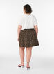 Short denim skirt with leopard print and an A-line shape, Brown, Model image number 1