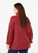 Knitted sweater with high neck and zipper, Red, Model image number 2
