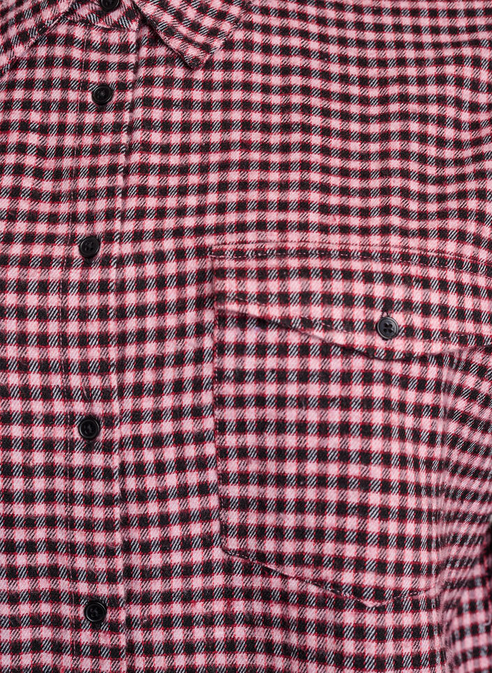 Long checked shirt with chest pockets, Red, Packshot image number 2