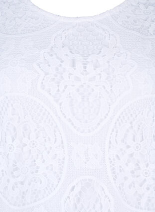 Short-sleeved lace party dress, Bright White, Packshot image number 2
