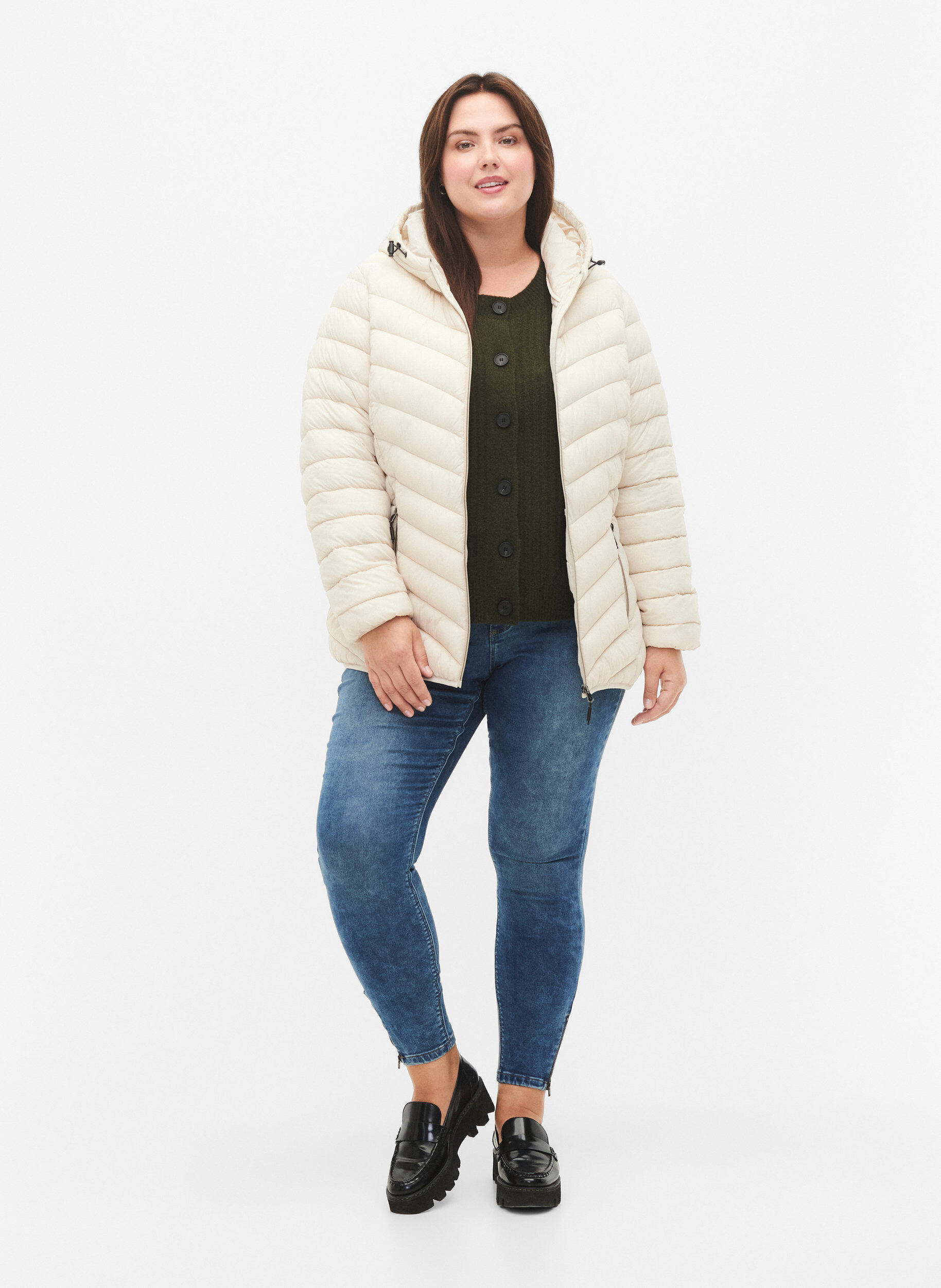 Zizzifashion Lightweight jacket with hood, Beige, Model image number 1