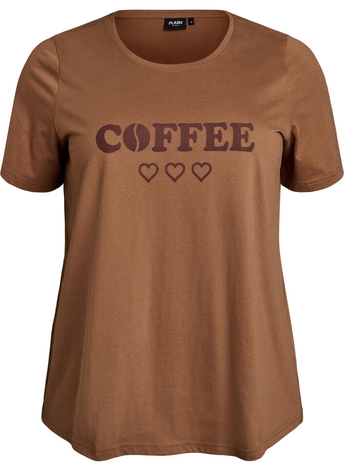 FLASH - T-shirt with print, Brown, Packshot image number 0