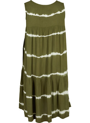 Printed midi dress in viscose, Ivy Green Batik, Packshot image number 1