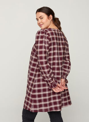 Long-sleeved tunic with a checked print, Port Royal Check, Model image number 1