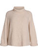 Jumper with turtleneck and cable knit, Vanilla, Packshot image number 0