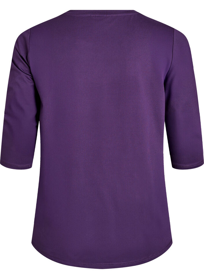 Sports top with 3/4 sleeves, Purple, Packshot image number 1