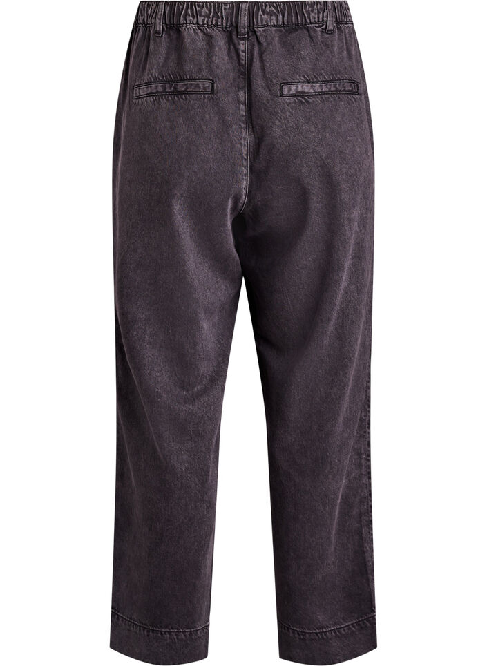 Wide jeans with an elastic waistband, Grey, Packshot image number 1