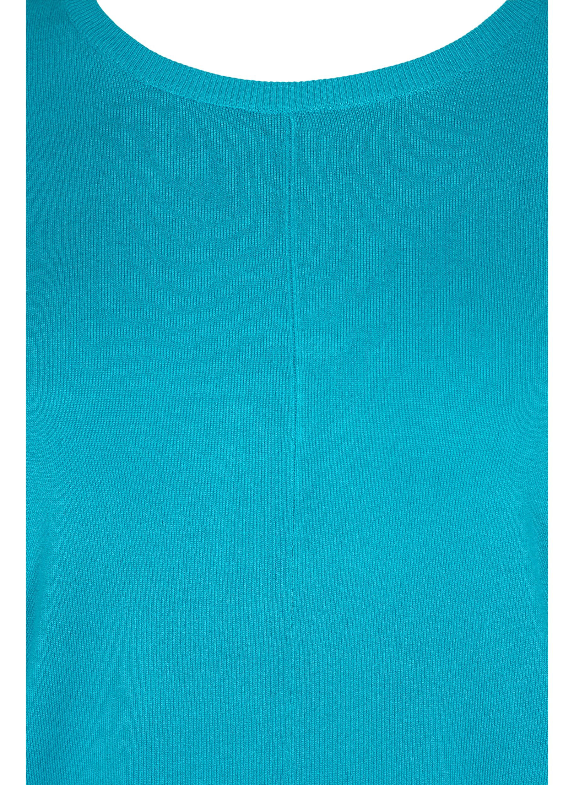 Zizzifashion Knitted tunic in viscose blend, Capri Breeze, Packshot image number 2