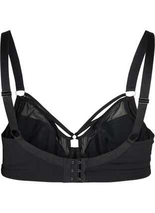 Figa underwired bra with mesh and straps, Black, Packshot image number 1