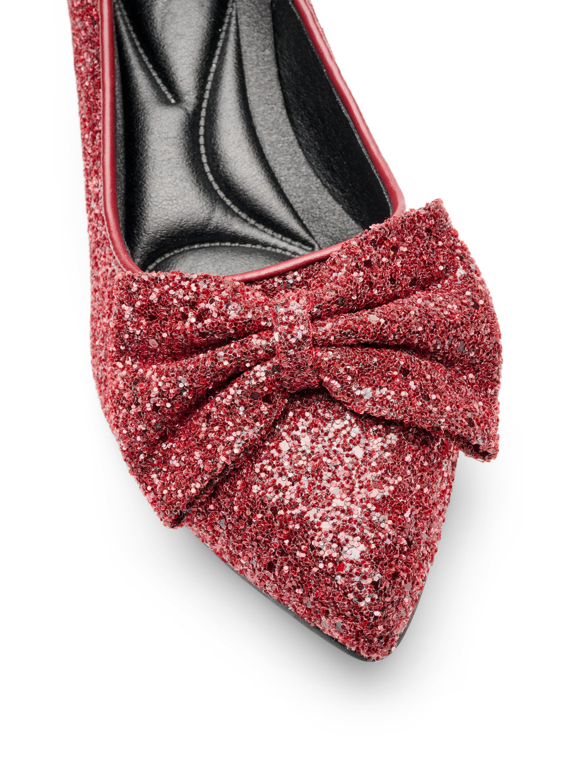 ZizzifashionGlitter pump with bow, Red, Packshot image number 3