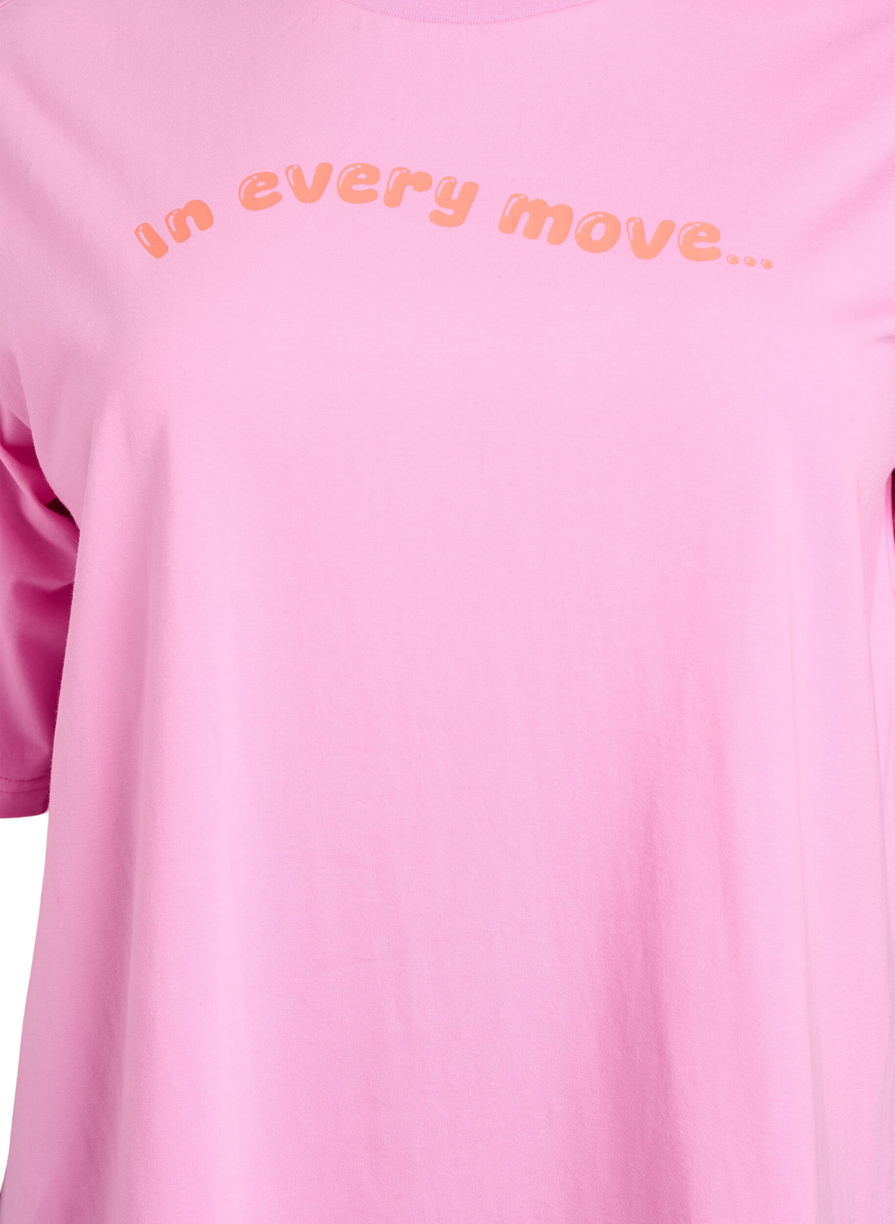 Zizzifashion Sporty t-shirt in organic cotton, Pink, Packshot image number 2