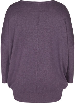 Knit blouse, Deep Purple Mel, Packshot image number 1