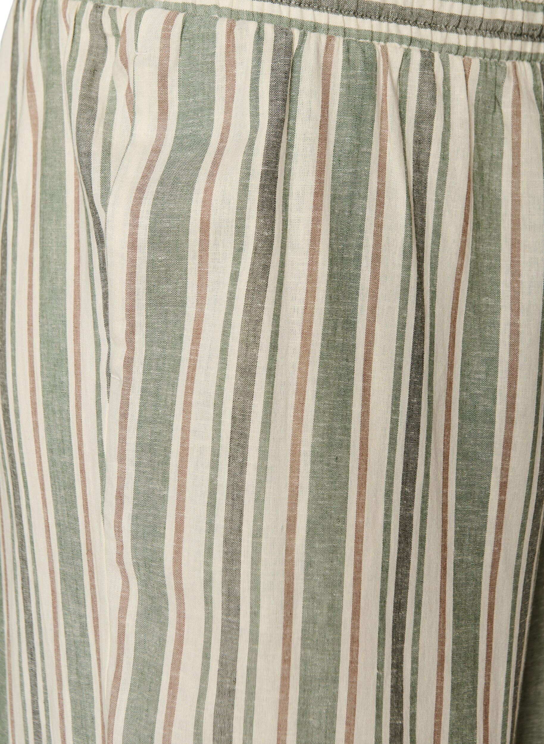 Zizzifashion Wide-leg linen and viscose trousers, Vanilla, Packshot image number 2