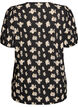 Patterned blouse with short sleeves, Black, Packshot image number 1