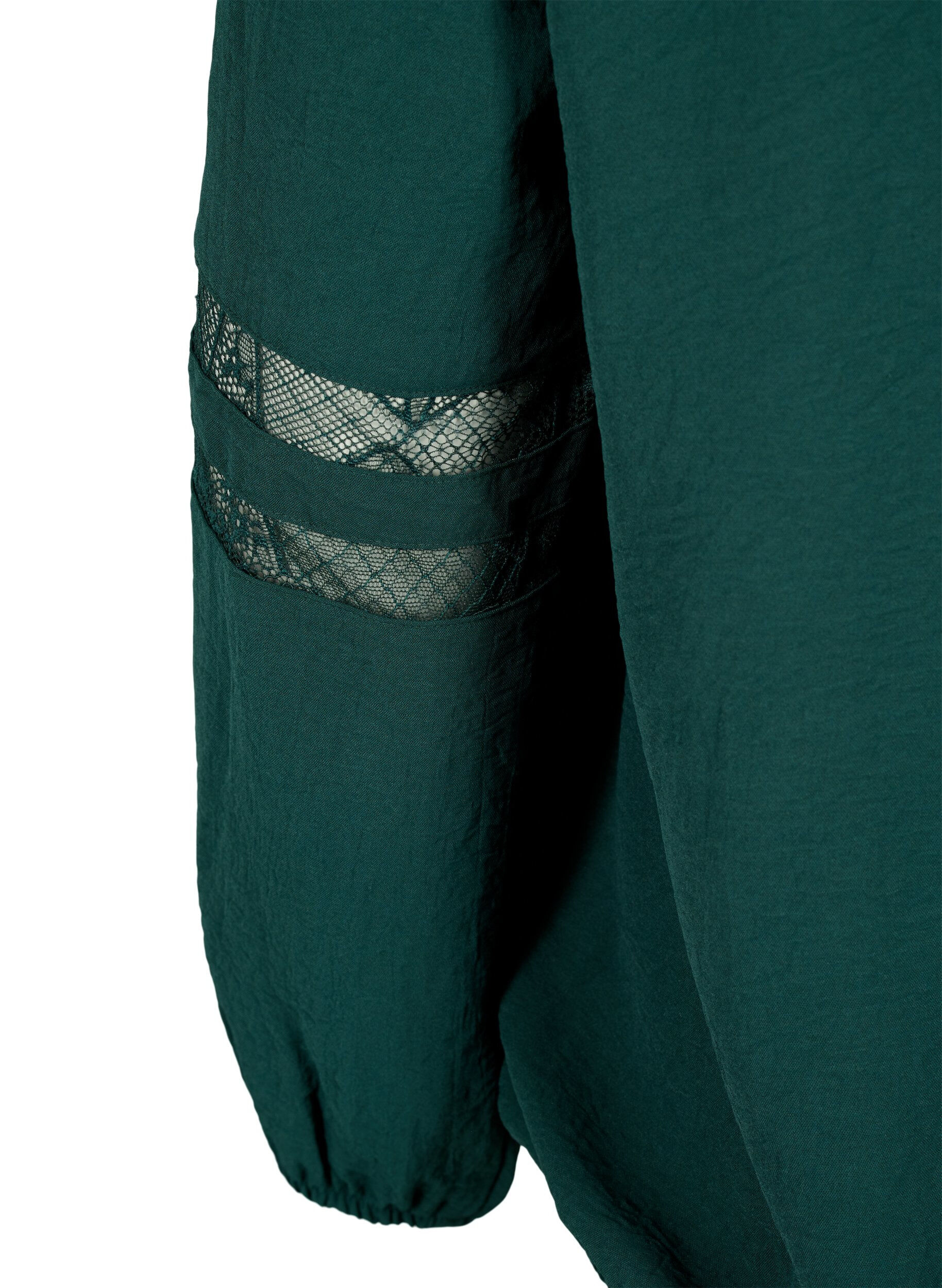 Zizzifashion Long-sleeved blouse with lace, Scarab, Packshot image number 3