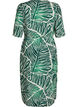 Midi dress with print and tie belt, Green, Packshot image number 1