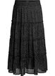 Long A-line chiffon skirt with polka dots, Black, Packshot image number 0