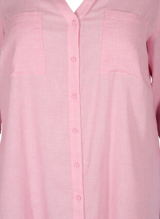 Shirt blouse with V-neck and pockets, Cameo Pink, Packshot image number 2