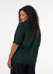Fine-knit blouse with short sleeves, Green, Model image number 2
