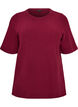 Textured blouse with elbow-length sleeves, Red, Packshot image number 0