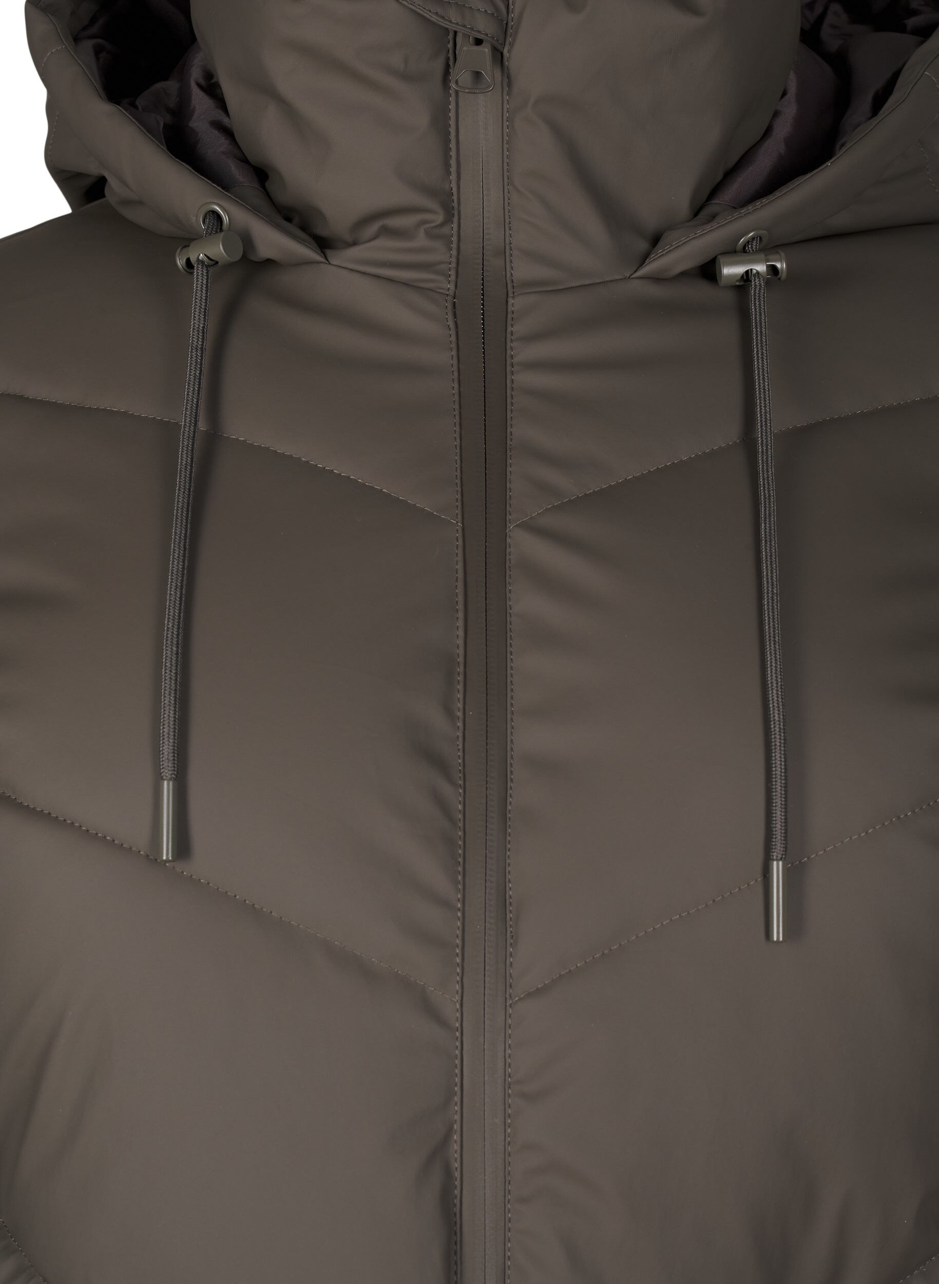 Zizzifashion Water-repellent puffer jacket with hood, Brown, Packshot image number 2