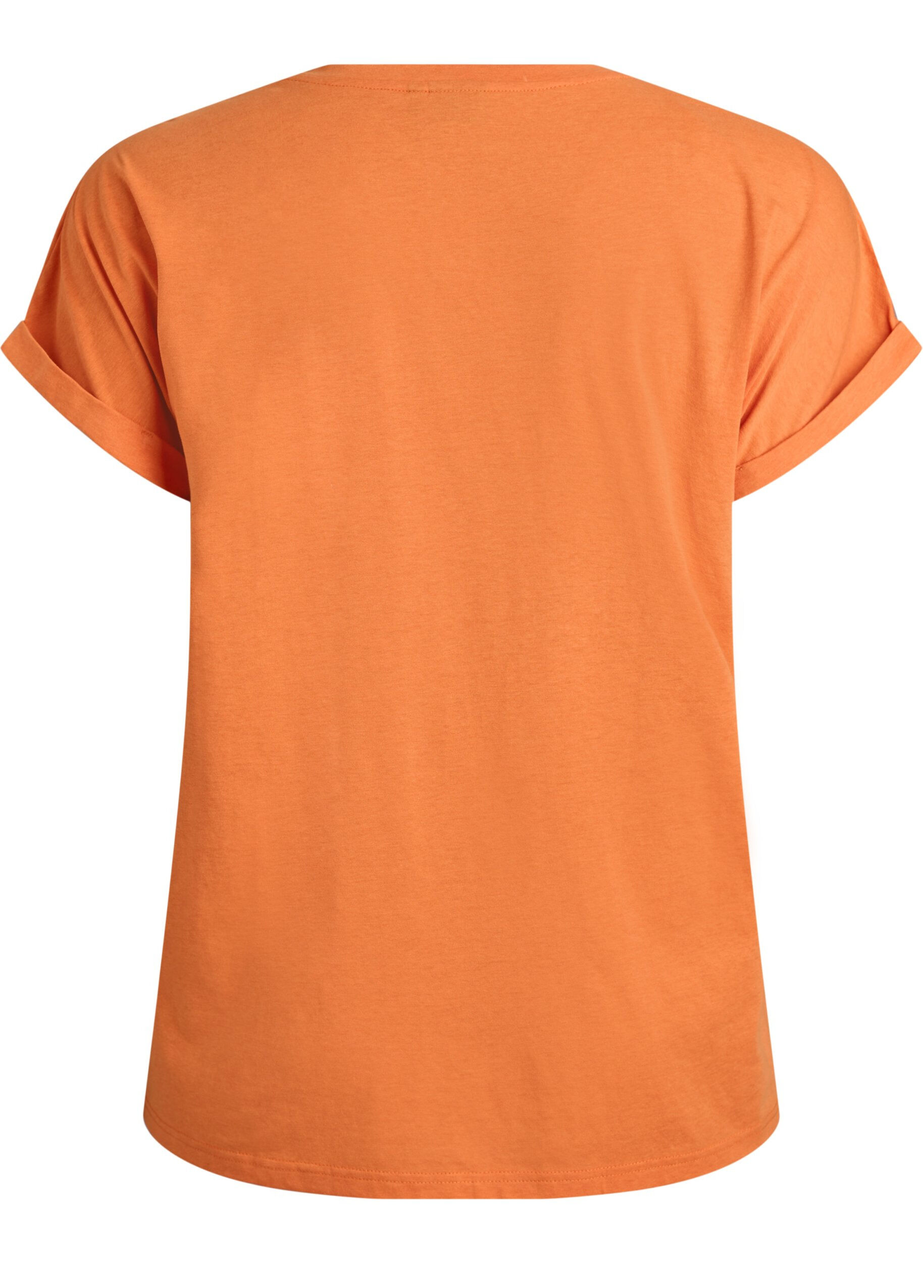 ZizzifashionShort-sleeved cotton blend t-shirt, Orange, Packshot image number 1