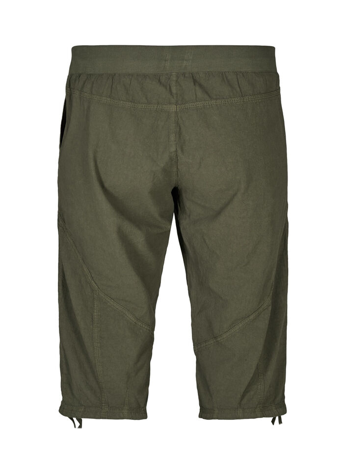 Cotton Capri trousers, Green, Packshot image number 1