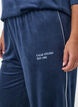 Velour trousers with contrast piping, Blue, Model image number 2