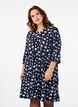 Short A-line dress with floral print, Blue, Model image number 0