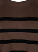 Striped knitted blouse with round neck, Carafe w. black , Packshot image number 2