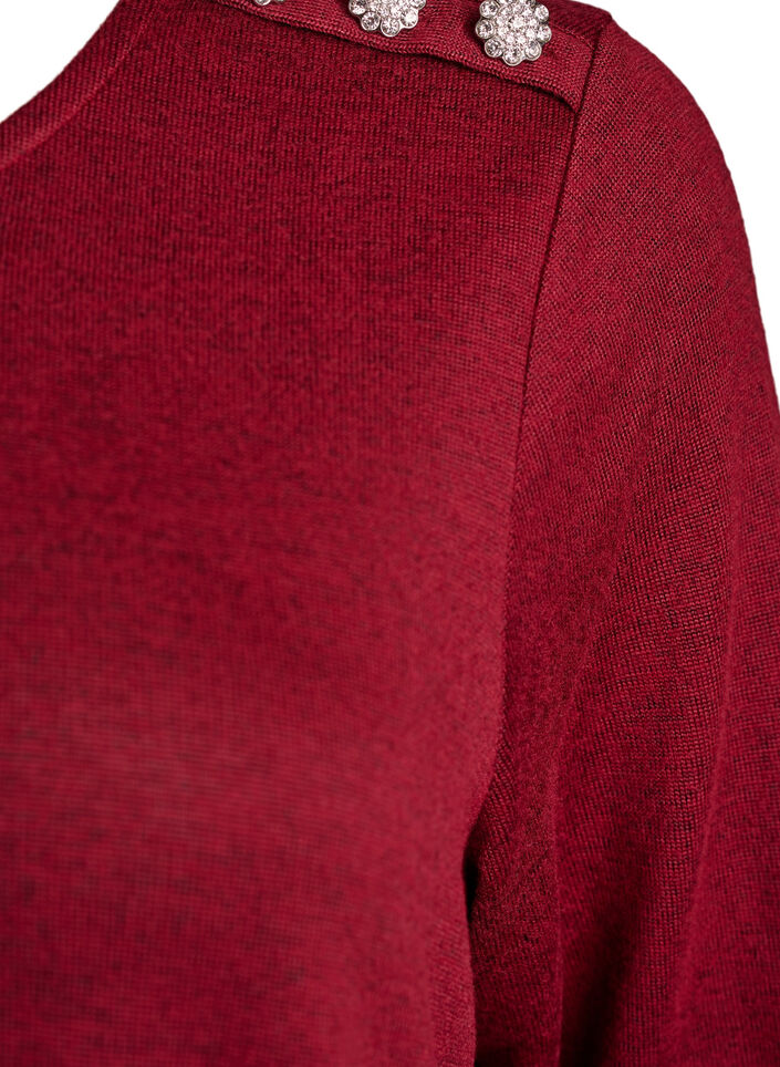 Blouse with decorative buttons, Red, Packshot image number 3