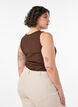 Cotton ribbed top with high neck, Brown, Model image number 2