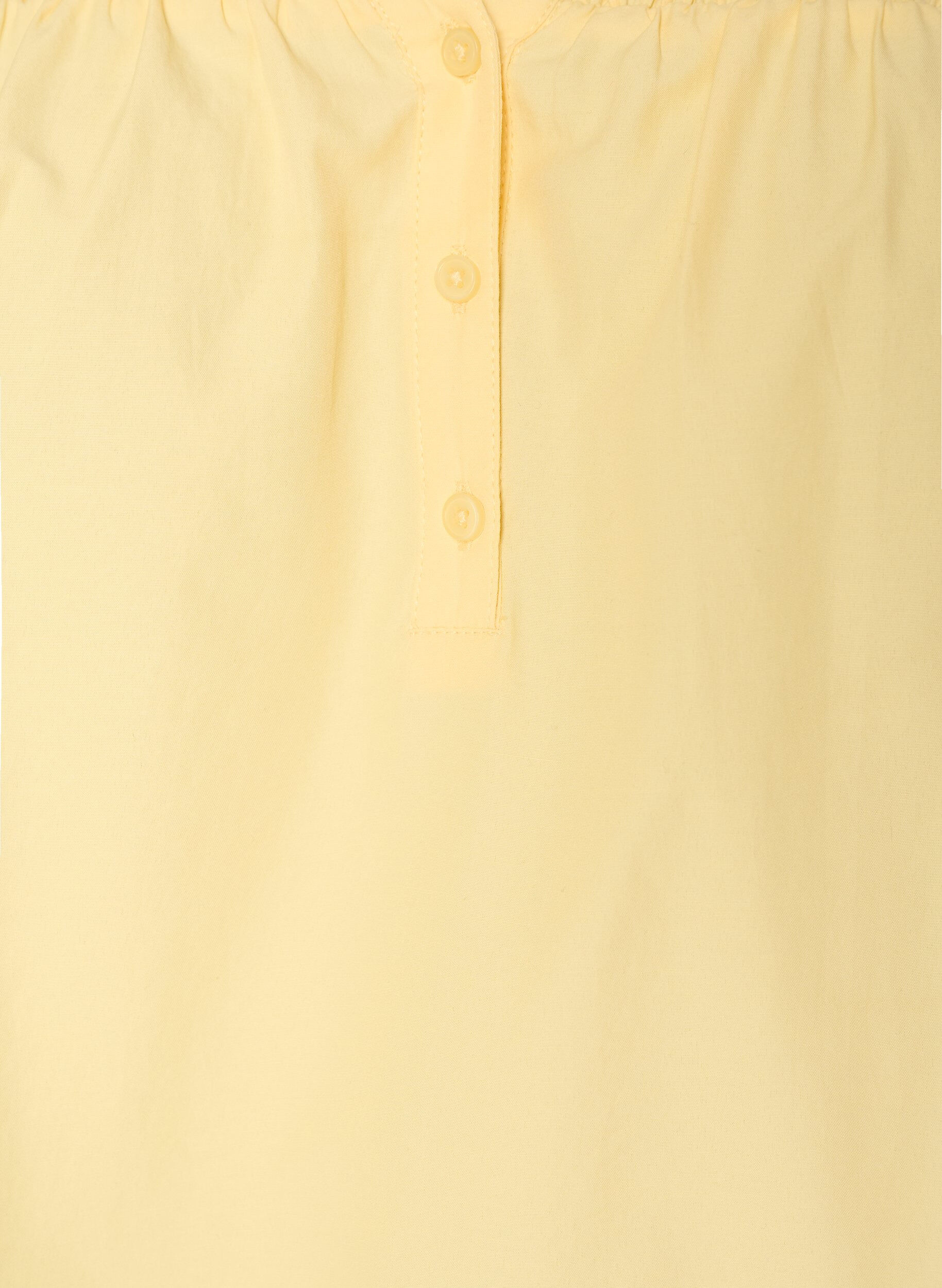 Zizzifashion Blouse with smock and 3/4 sleeves, Yellow, Packshot image number 2