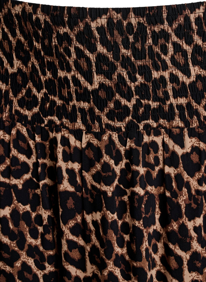 FLASH - Viscose maxi skirt with smocking, Brown, Packshot image number 2