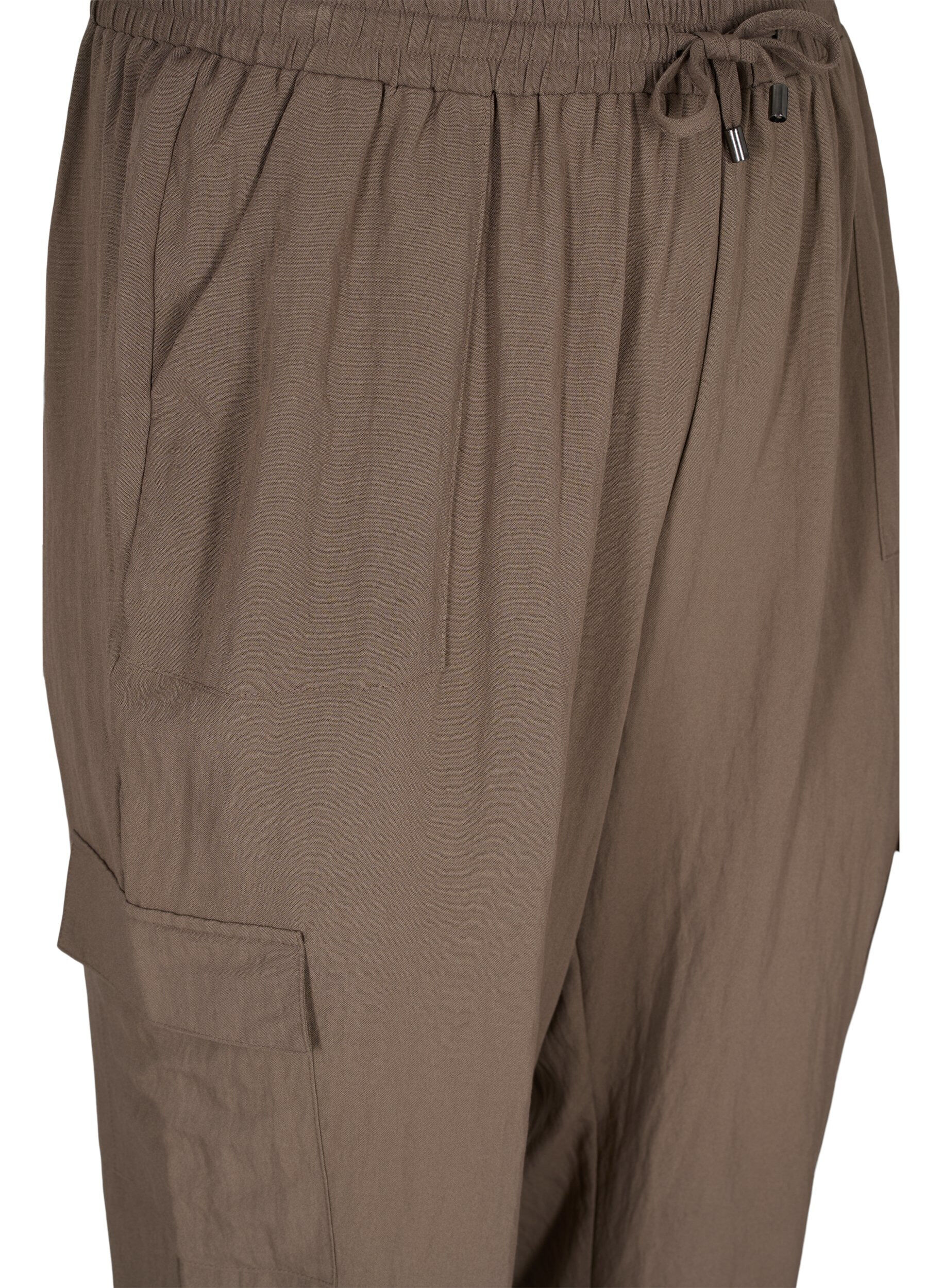 Zizzifashion Loose viscose trousers with large pockets, Falcon, Packshot image number 2