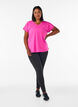 Loose training t-shirt with v-neck, Pink, Model image number 1