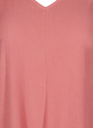 Dress with puff sleeves and V-neck, Tea Rose , Packshot image number 2