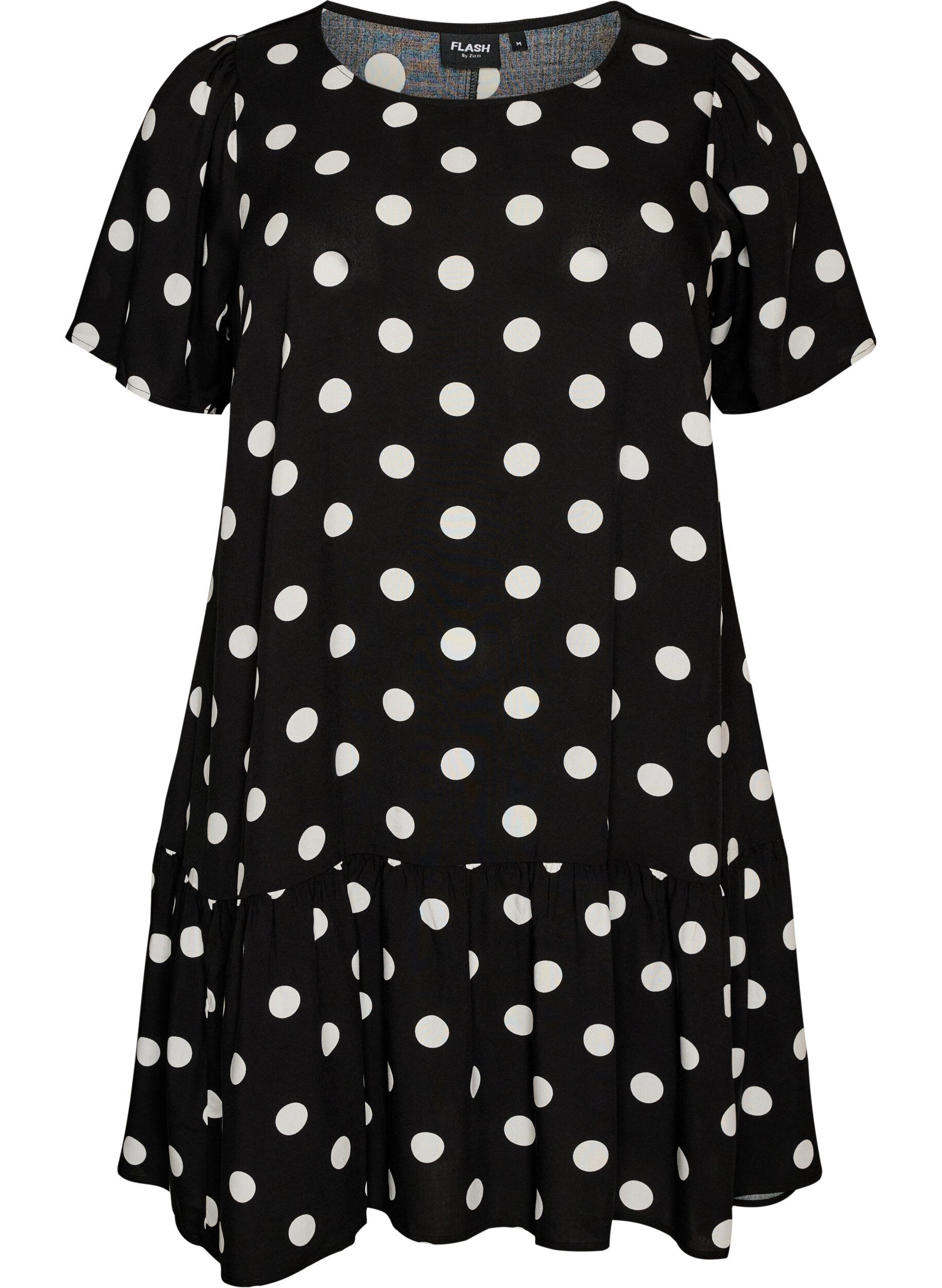 Zizzifashion Dress in viscose with cutline, Black, Packshot image number 0