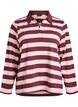 Long-sleeved polo shirt with wide stripes, Brown, Packshot image number 0