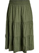 Ankle-length cotton skirt with a smocked waist, Green, Packshot image number 0